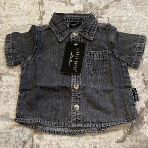Little Bipsy Charcoal Button Down Shirt